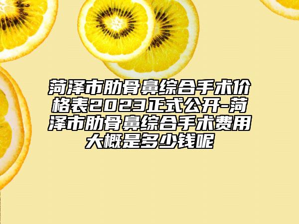 菏泽市肋骨鼻综合手术价格表2023正式公开-菏泽市肋骨鼻综合手术费用大概是多少钱呢