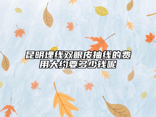 昆明埋线双眼皮抽线的费用大约要多少钱呢