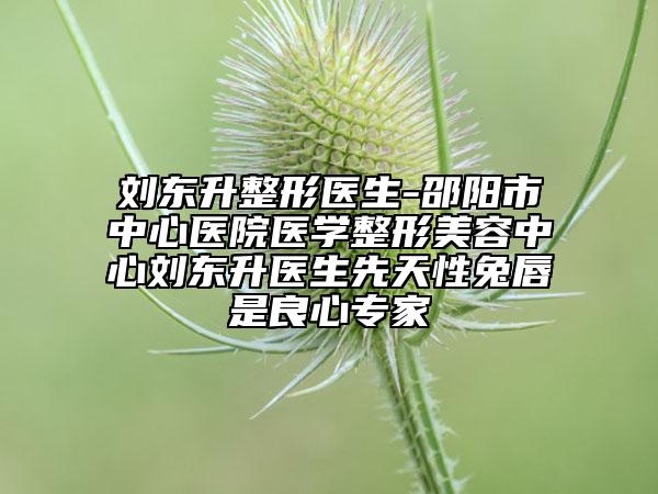 刘东升整形医生-邵阳市中心医院医学整形美容中心刘东升医生先天性兔唇是良心专家