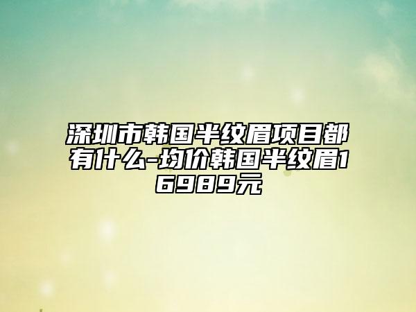 深圳市韩国半纹眉项目都有什么-均价韩国半纹眉16989元