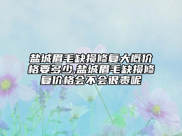 盐城眉毛缺损修复大概价格要多少,盐城眉毛缺损修复价格会不会很贵呢