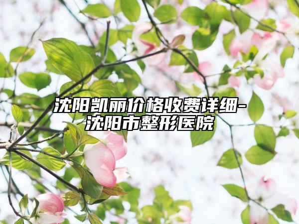 沈阳凯丽价格收费详细-沈阳市整形医院