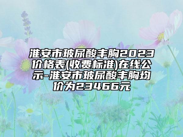淮安市玻尿酸丰胸2023价格表(收费标准)在线公示-淮安市玻尿酸丰胸均价为23466元