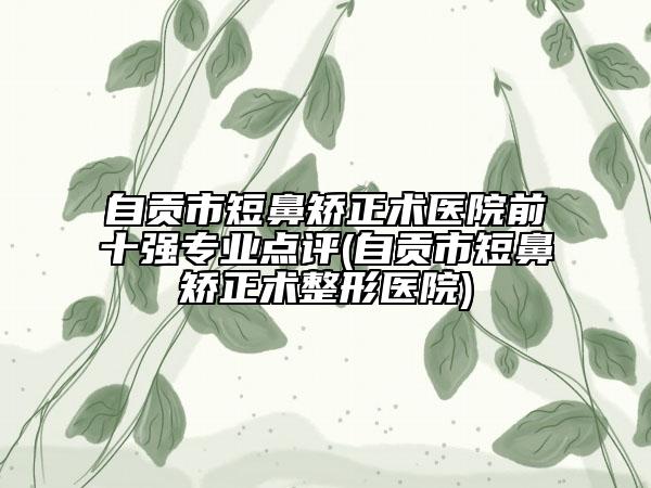 自贡市短鼻矫正术医院前十强专业点评(自贡市短鼻矫正术整形医院)