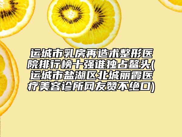 运城市乳房再造术整形医院排行榜十强谁独占鳌头(运城市盐湖区北城丽霞医疗美容诊所网友赞不绝口)
