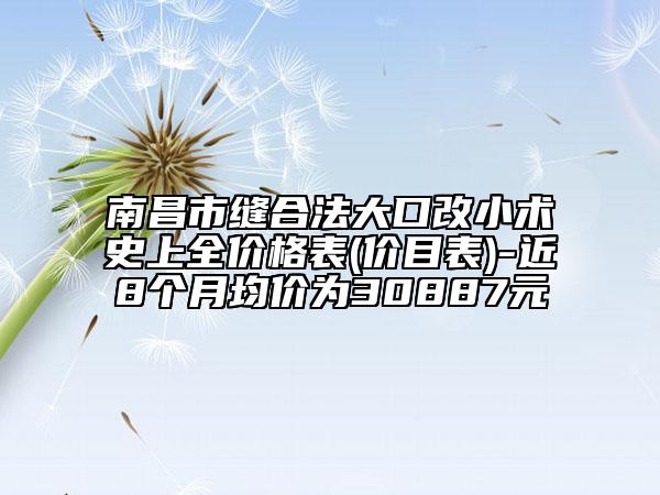 南昌市缝合法大口改小术史上全价格表(价目表)-近8个月均价为30887元