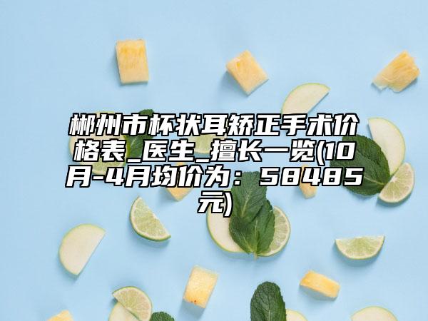 郴州市杯状耳矫正手术价格表_医生_擅长一览(10月-4月均价为：58485元)