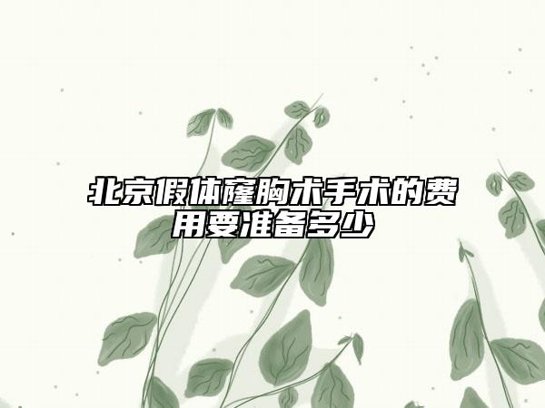 北京假体窿胸术手术的费用要准备多少
