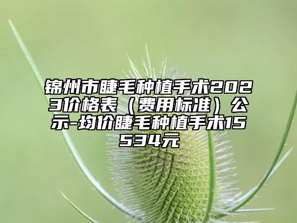 锦州市睫毛种植手术2023价格表（费用标准）公示-均价睫毛种植手术15534元