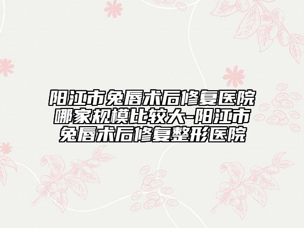 阳江市兔唇术后修复医院哪家规模比较大-阳江市兔唇术后修复整形医院