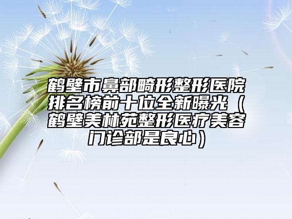 鹤壁市鼻部畸形整形医院排名榜前十位全新曝光（鹤壁美林苑整形医疗美容门诊部是良心）