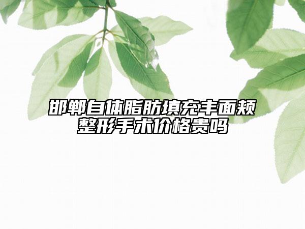 邯郸自体脂肪填充丰面颊整形手术价格贵吗