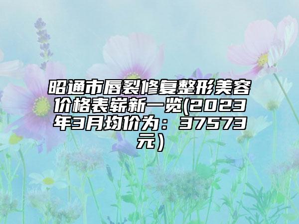 昭通市唇裂修复整形美容价格表崭新一览(2023年3月均价为：37573元）