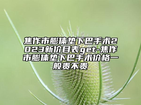 焦作市膨体垫下巴手术2023新价目表get-焦作市膨体垫下巴手术价格一般贵不贵