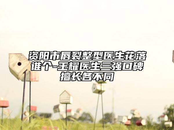 资阳市唇裂整型医生花落谁个-王耀医生三强口碑擅长各不同