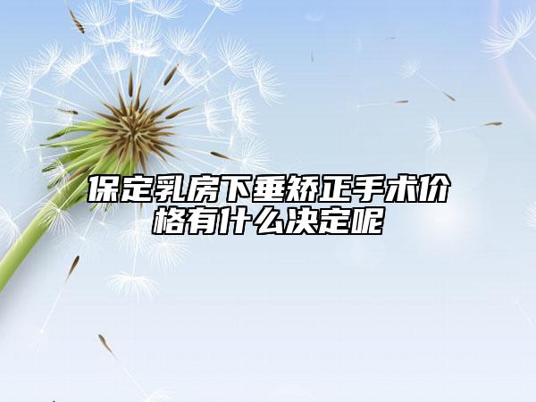 保定乳房下垂矫正手术价格有什么决定呢