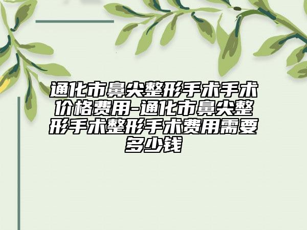 通化市鼻尖整形手术手术价格费用-通化市鼻尖整形手术整形手术费用需要多少钱