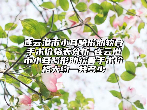 连云港市小耳畸形肋软骨手术价格表分析-连云港市小耳畸形肋软骨手术价格大约一共多少