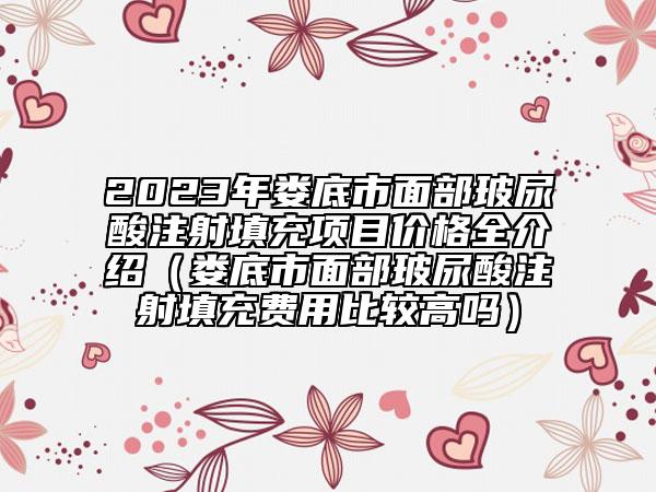 2023年娄底市面部玻尿酸注射填充项目价格全介绍（娄底市面部玻尿酸注射填充费用比较高吗）