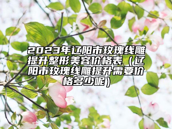 2023年辽阳市玫瑰线雕提升整形美容价格表（辽阳市玫瑰线雕提升需要价格多少呢）