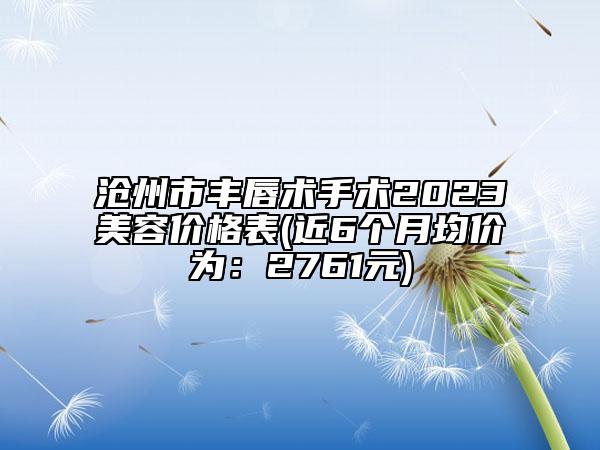 沧州市丰唇术手术2023美容价格表(近6个月均价为：2761元)