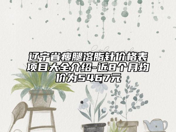 辽宁省瘦腿溶脂针价格表项目大全介绍-近8个月均价为5467元