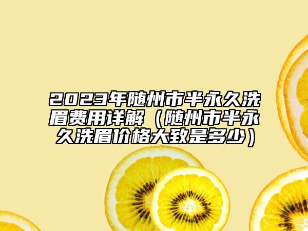 2023年随州市半永久洗眉费用详解（随州市半永久洗眉价格大致是多少）