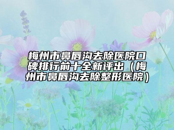 梅州市鼻唇沟去除医院口碑排行前十全新评出（梅州市鼻唇沟去除整形医院）