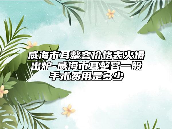 威海市耳整容价格表火爆出炉-威海市耳整容一般手术费用是多少