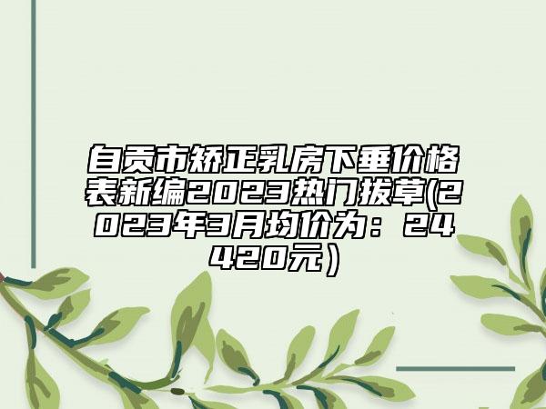 自贡市矫正乳房下垂价格表新编2023热门拔草(2023年3月均价为：24420元）
