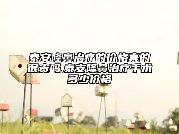 泰安隆鼻治疗的价格真的很贵吗,泰安隆鼻治疗手术多少价格