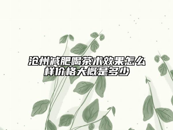 沧州减肥喝茶术效果怎么样价格大概是多少