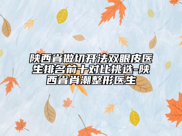 陕西省做切开法双眼皮医生排名前十对比挑选-陕西省肖潮整形医生