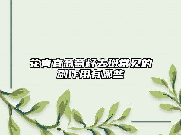 花青宜葡萄籽去斑常见的副作用有哪些