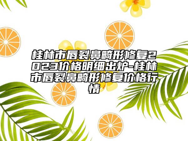 桂林市唇裂鼻畸形修复2023价格明细出炉-桂林市唇裂鼻畸形修复价格行情
