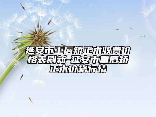 延安市重唇矫正术收费价格表刷新-延安市重唇矫正术价格行情