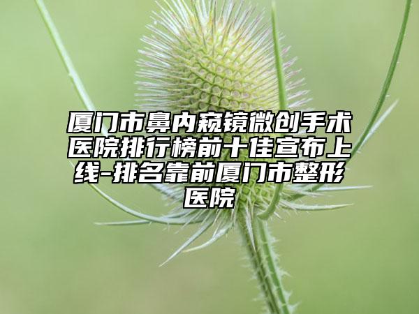 厦门市鼻内窥镜微创手术医院排行榜前十佳宣布上线-排名靠前厦门市整形医院