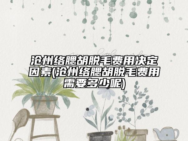 沧州络腮胡脱毛费用决定因素(沧州络腮胡脱毛费用需要多少呢)