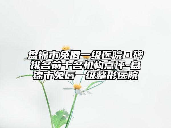 盘锦市兔唇一级医院口碑排名前十名机构点评-盘锦市兔唇一级整形医院