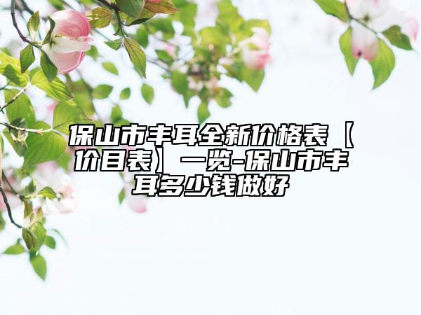 保山市丰耳全新价格表【价目表】一览-保山市丰耳多少钱做好