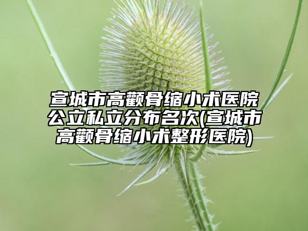 宣城市高颧骨缩小术医院公立私立分布名次(宣城市高颧骨缩小术整形医院)