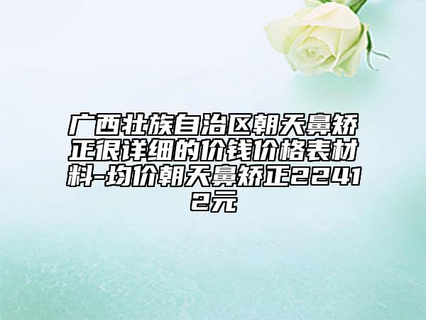 广西壮族自治区朝天鼻矫正很详细的价钱价格表材料-均价朝天鼻矫正22412元