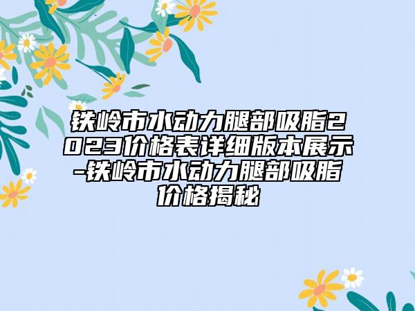 铁岭市水动力腿部吸脂2023价格表详细版本展示-铁岭市水动力腿部吸脂价格揭秘