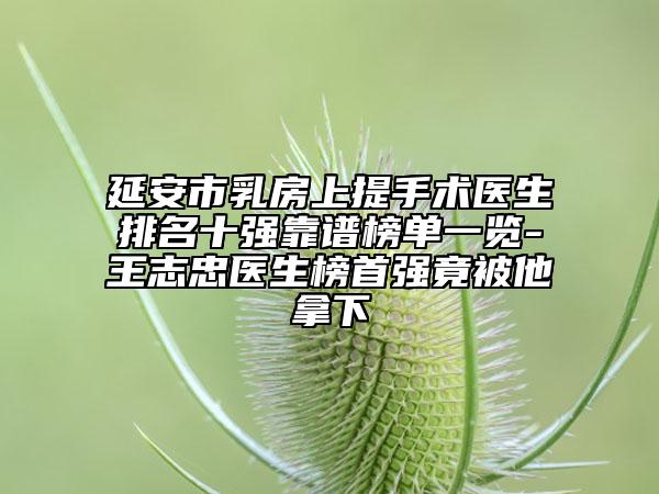延安市乳房上提手术医生排名十强靠谱榜单一览-王志忠医生榜首强竟被他拿下