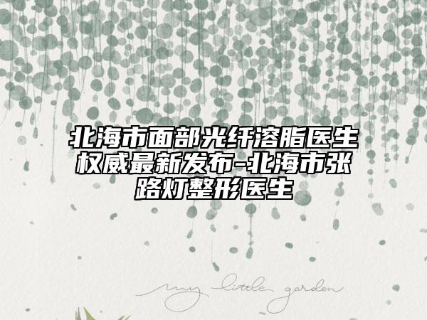 北海市面部光纤溶脂医生权威最新发布-北海市张路灯整形医生