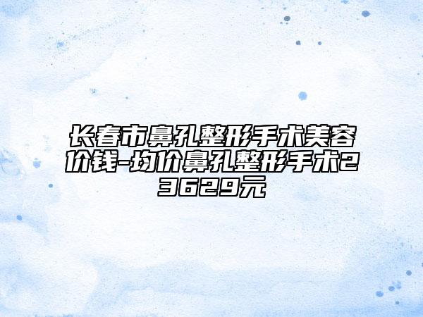 长春市鼻孔整形手术美容价钱-均价鼻孔整形手术23629元