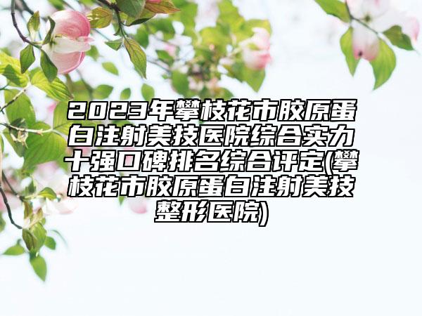 2023年攀枝花市胶原蛋白注射美技医院综合实力十强口碑排名综合评定(攀枝花市胶原蛋白注射美技整形医院)