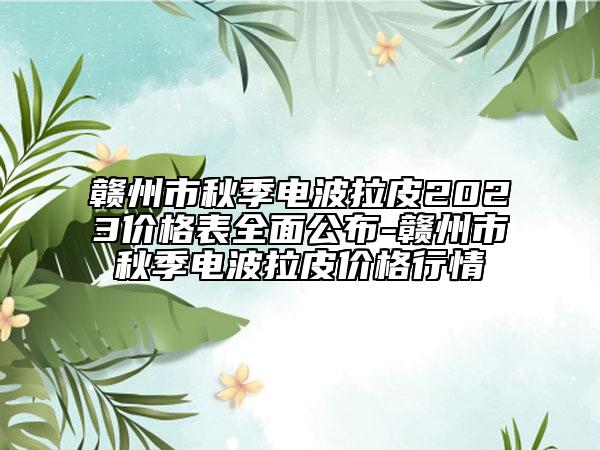 赣州市秋季电波拉皮2023价格表全面公布-赣州市秋季电波拉皮价格行情
