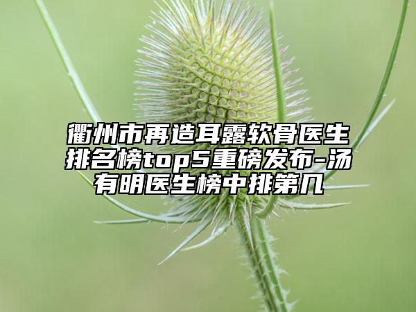 衢州市再造耳露软骨医生排名榜top5重磅发布-汤有明医生榜中排第几