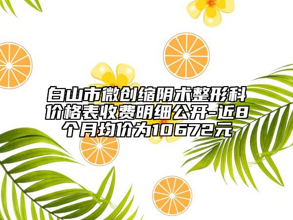 白山市微创缩阴术整形科价格表收费明细公开-近8个月均价为10672元